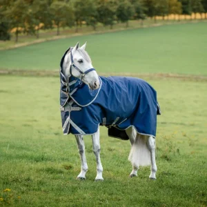 Horseware - Couverture d'extérieur Amigo FieldSafe Plus Turnout marine/ titanium grey/ argent 0g