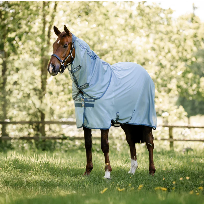 Horseware - Couvre-cou anti-mouches Amigo Bug Rug heather blue/ bleu/ argent – Image 2