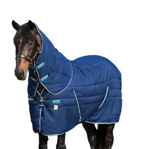Horseware - Couverture de box Plus Vari-Layer avec couvre-cou marine 450g